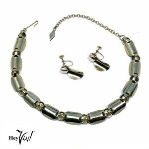 Vintage Gold Tone Necklace & Screw Back Earrings Set Mid Century Style – Hey Viv